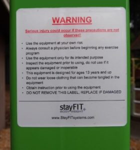 StayFIT - Custom Warning labels for all our equipment.