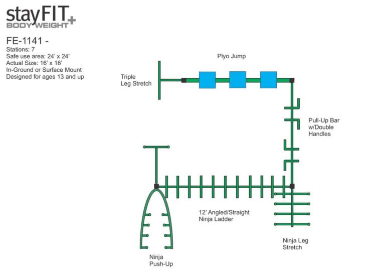 StayFIT FE-1141 Standard Model - Outdoor Fitness Equipment Drawing