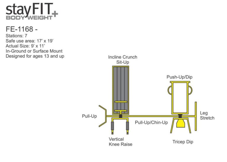 StayFIT FE-1168 Standard Model - Outdoor Fitness Equipment Drawing